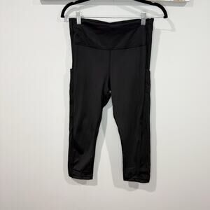 Athleta Ultimate Stash Pocket Leggings Black Size M Cropped 20” Inseam